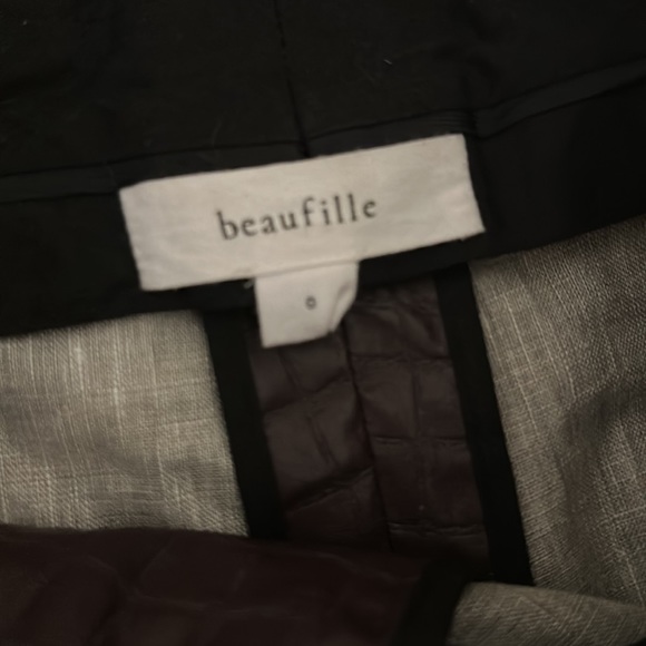 Vegan burgundy croc-leather pants from Beaufille size 0 in pristine condition - Picture 5 of 5